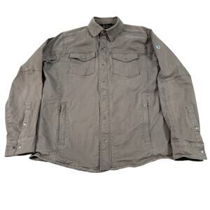Kuhl Mens M Generatr Jacket Brown Plaid Lined Shirt Snap Button Outdoor Workwear